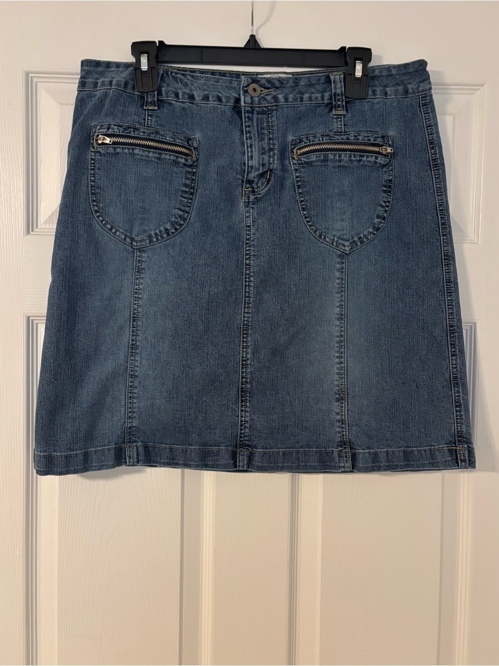 Vintage Y2K Carolina Blues Denim A-line Knee Length Denim Skirt Women’s 14